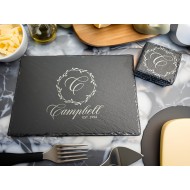 Personalized Slate Serving Tray/Coaster Set